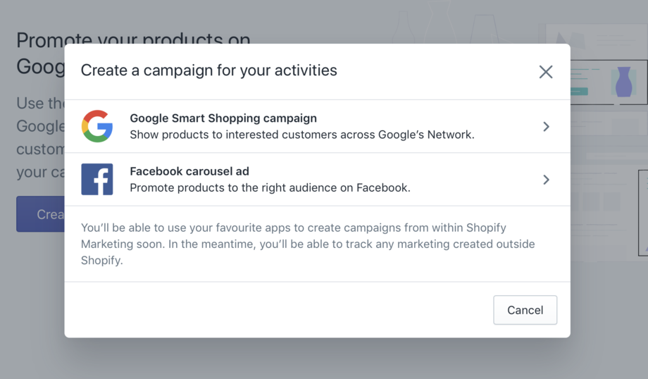 Shopify Marketing Create Campaign