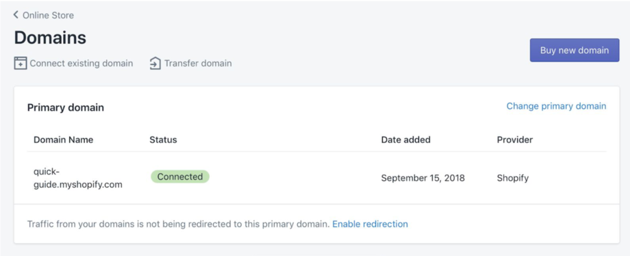 Buy domain Shopify