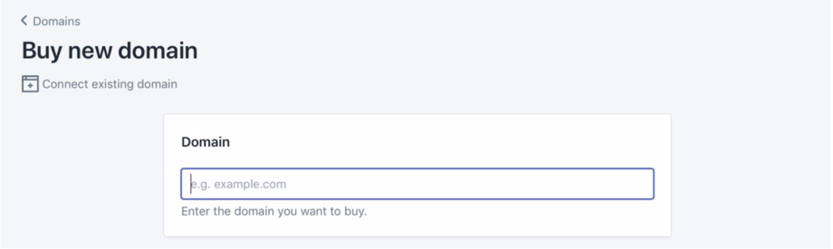 Buy new domain Shopify